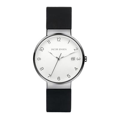 Dit is een horloge van het merk Jacob Jensen gemaakt voor heren.
De specificaties zijn als volgt:
Kastmaat: 37 mm
Kastdikte: 7,5
Bandlengte: 21
Bandbreedte: 18
Waterdichtheid: 5 ATM / 50 Meter / 165 Feet
Dit horloge heeft de volgende functies/eigenschappen:
Datumaanduiding