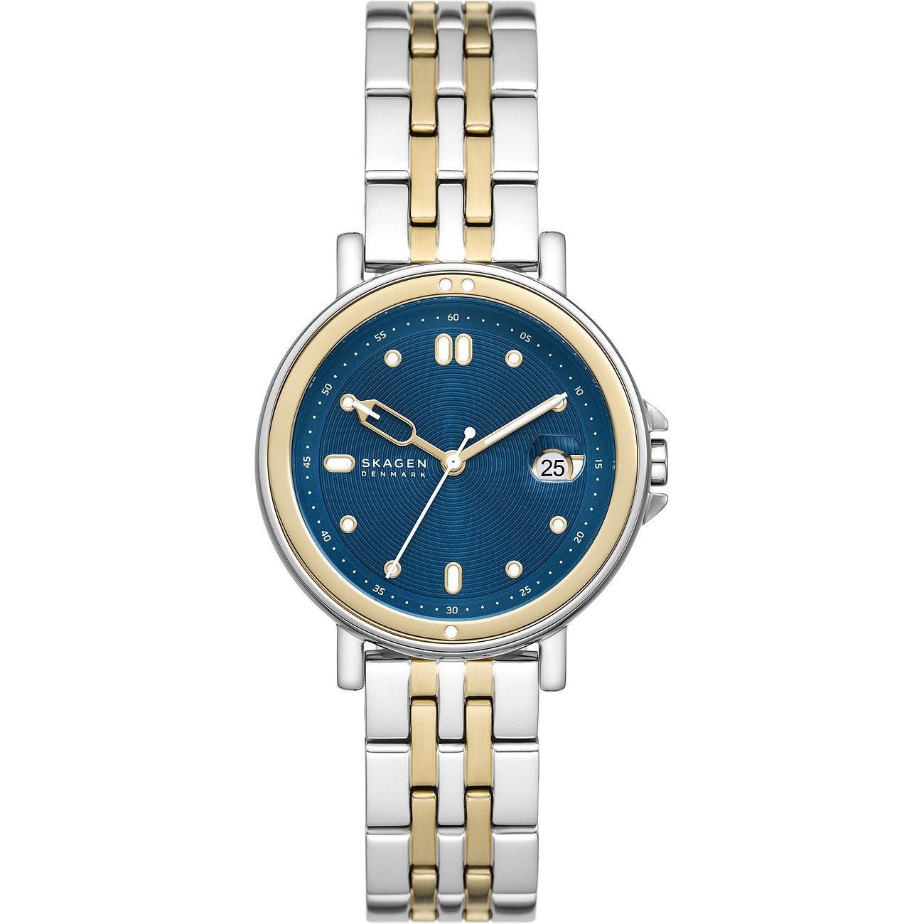 Dit Skagen horloge heeft een kast gemaakt van Roestvrijstaal met een diameter van 34 mm en is voorzien van een metalen band. In de kast bevindt zich een Seiko Instruments Inc. kwaliteitsuurwerk en is afgewerkt met Mineraalglas.
Het horloge is 5ATM. Dit betekent dat het horloge geschikt is om mee te douchen.