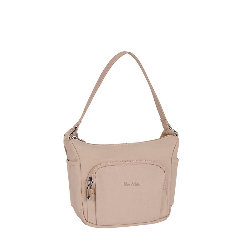 Leuke schoudertas welke ook crossbody is te dragen. 1 hoofdvak met twee steekvakken en een ritsvak. Aan de voorkant opgestikt vak met rits en aan de achterzijde ook een ritsvak.

Afmetingen:
Hoogte 15cm x breed 19 cm x diep 10cm