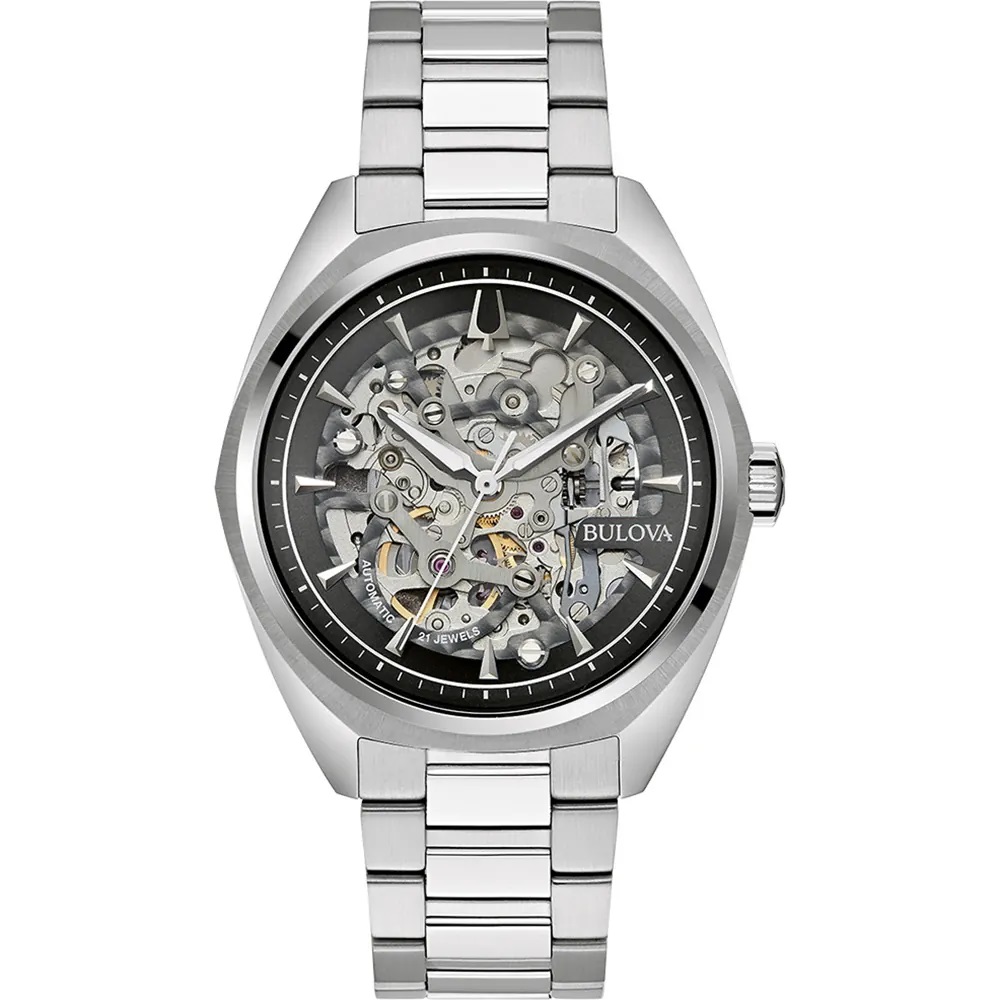 Bulova - Automatic, Skeleton, Surveyor, 30m WR, Mineraalglas