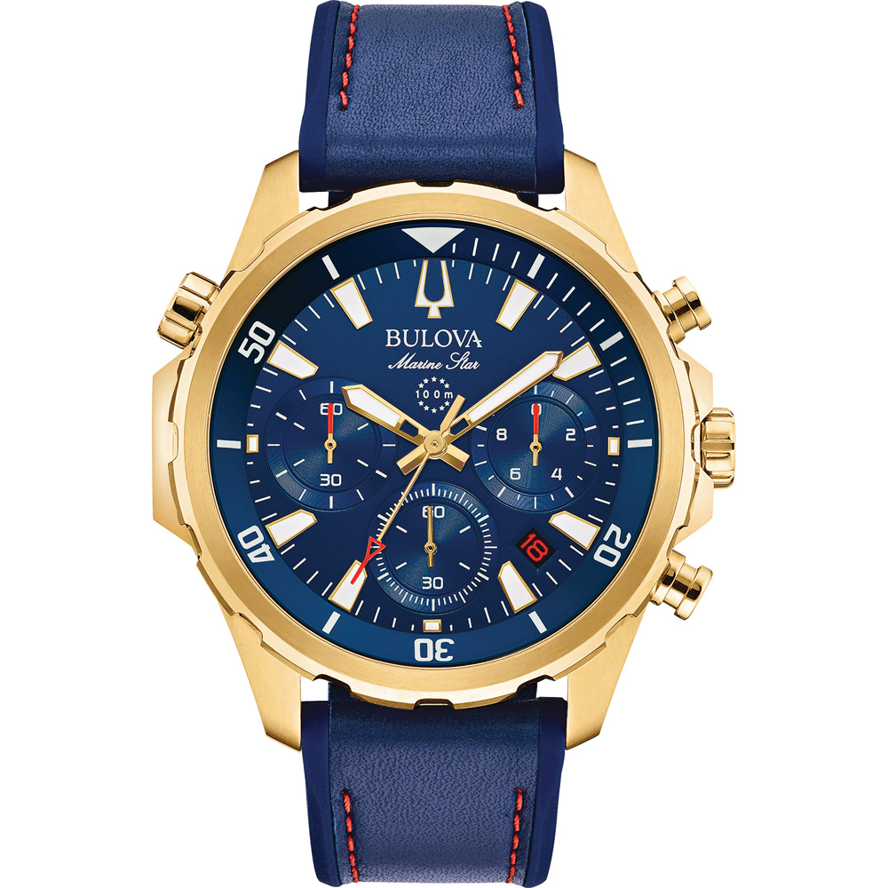 Bulova - Marine Star Collection. Chronograaf. Mineraalglas. 100m WR. 43mm Quartz