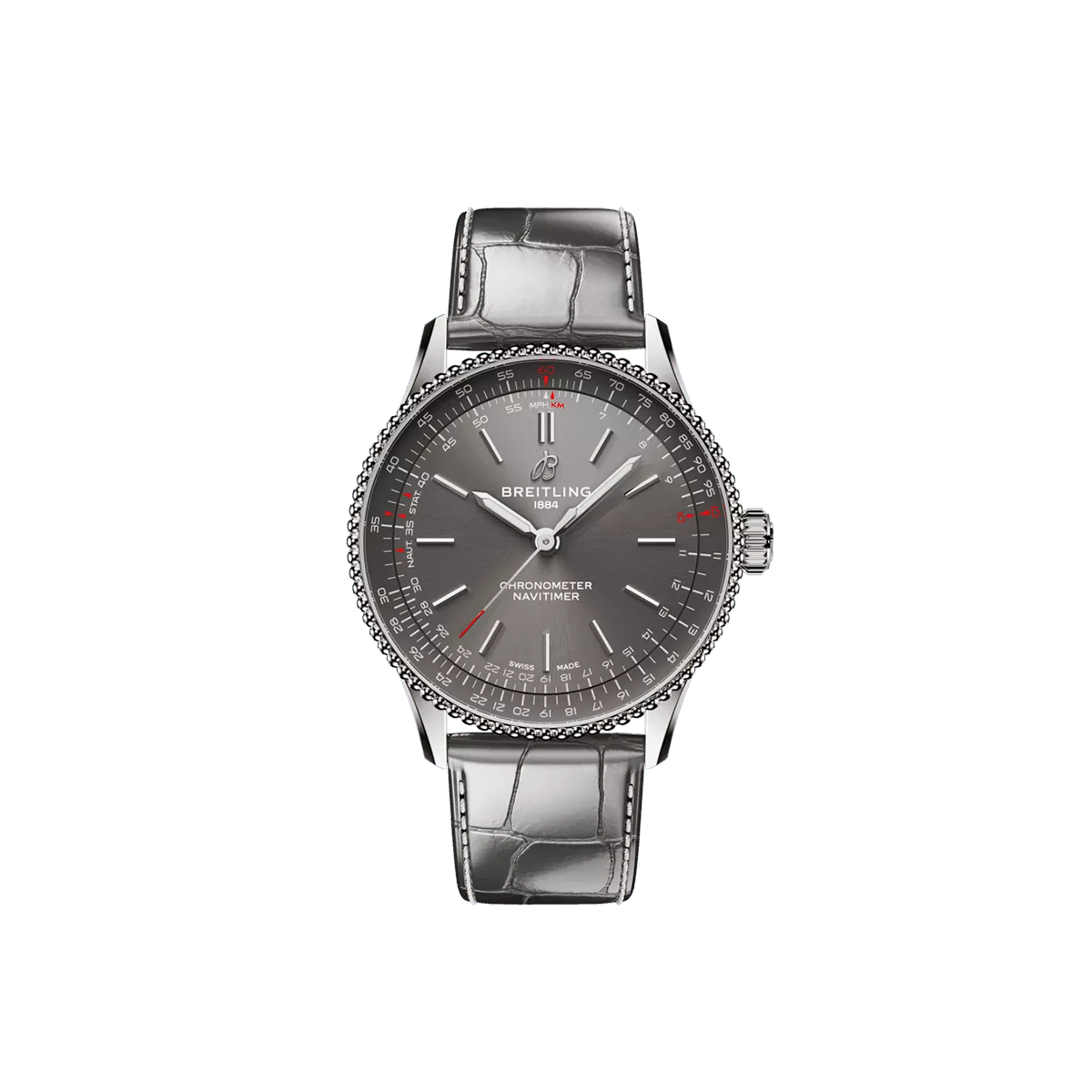 Dit Breitling horloge behoort tot de Breitling Navitimer collectie. 
Referentienummer: A17327381B1P1
Caliber: Breitling 17

