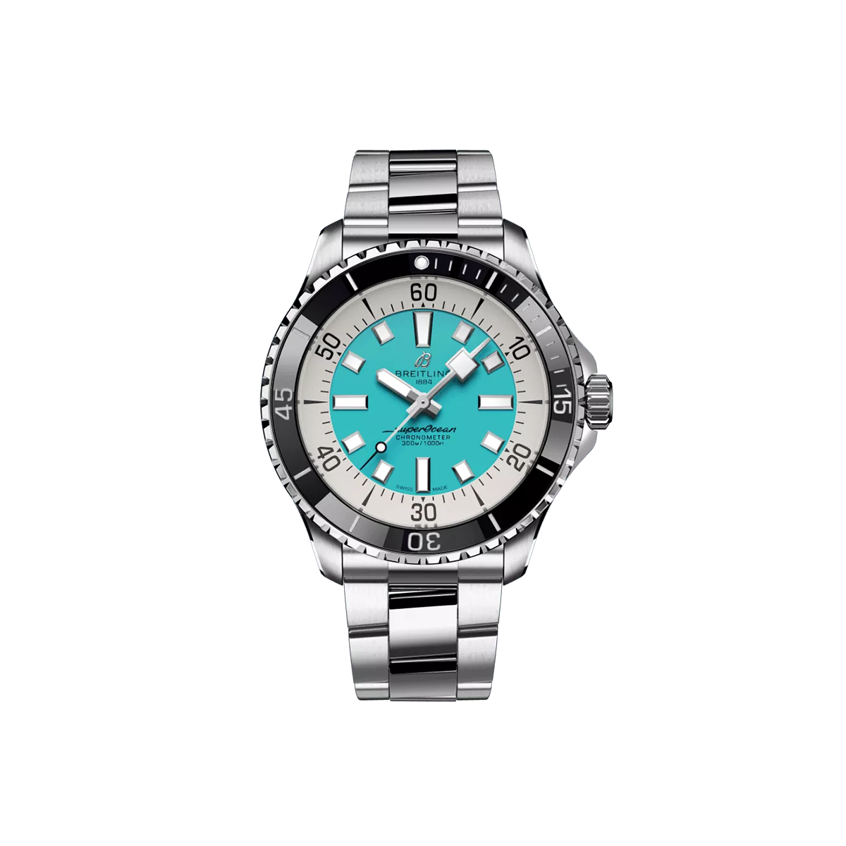 Dit Breitling horloge behoort tot de Breitling Superocean collectie. 
Referentienummer: A17376211L2A1
Caliber: Breitling 17
