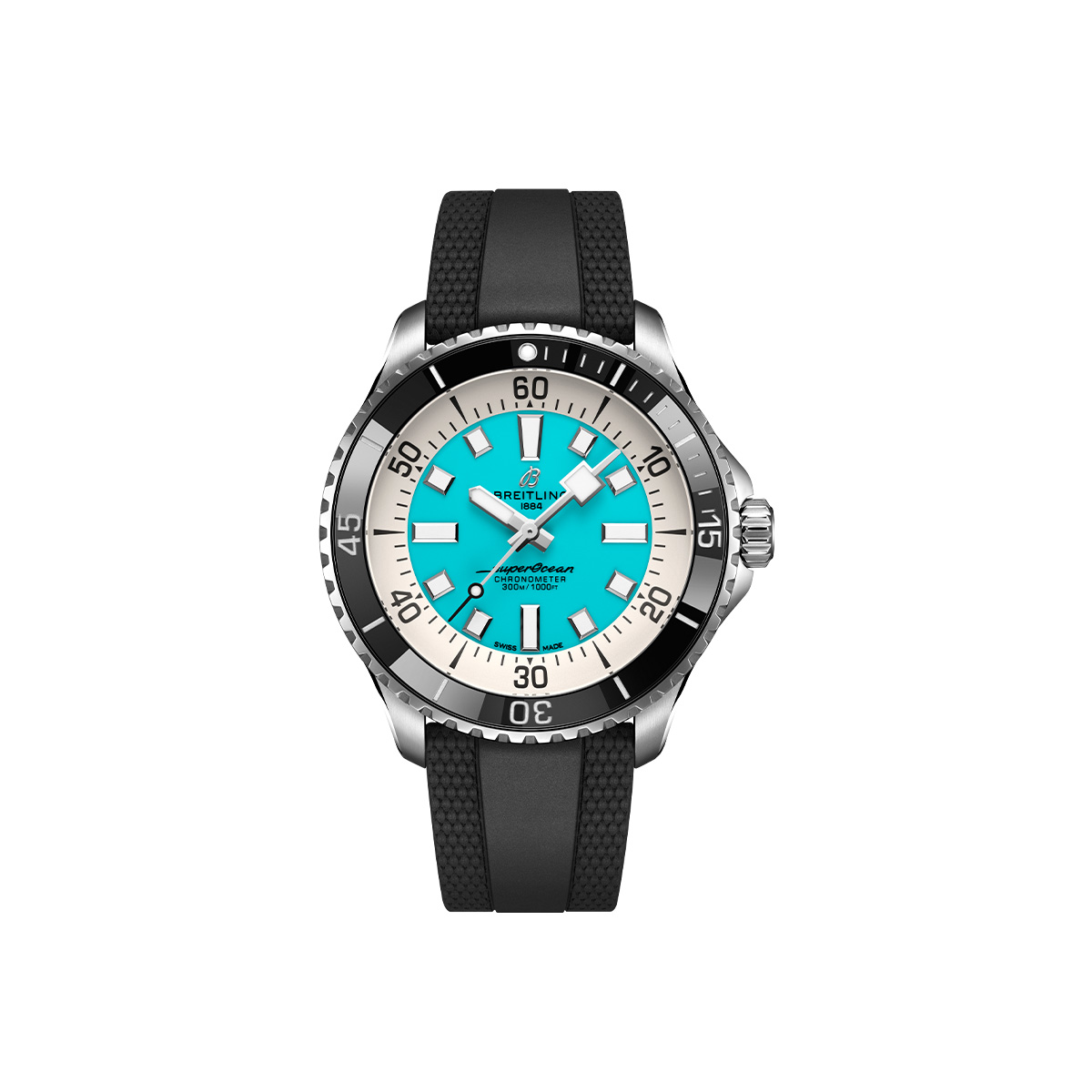 Dit Breitling horloge behoort tot de Breitling Superocean collectie. 
Referentienummer: A17376211L2S1
Caliber: Breitling 17

