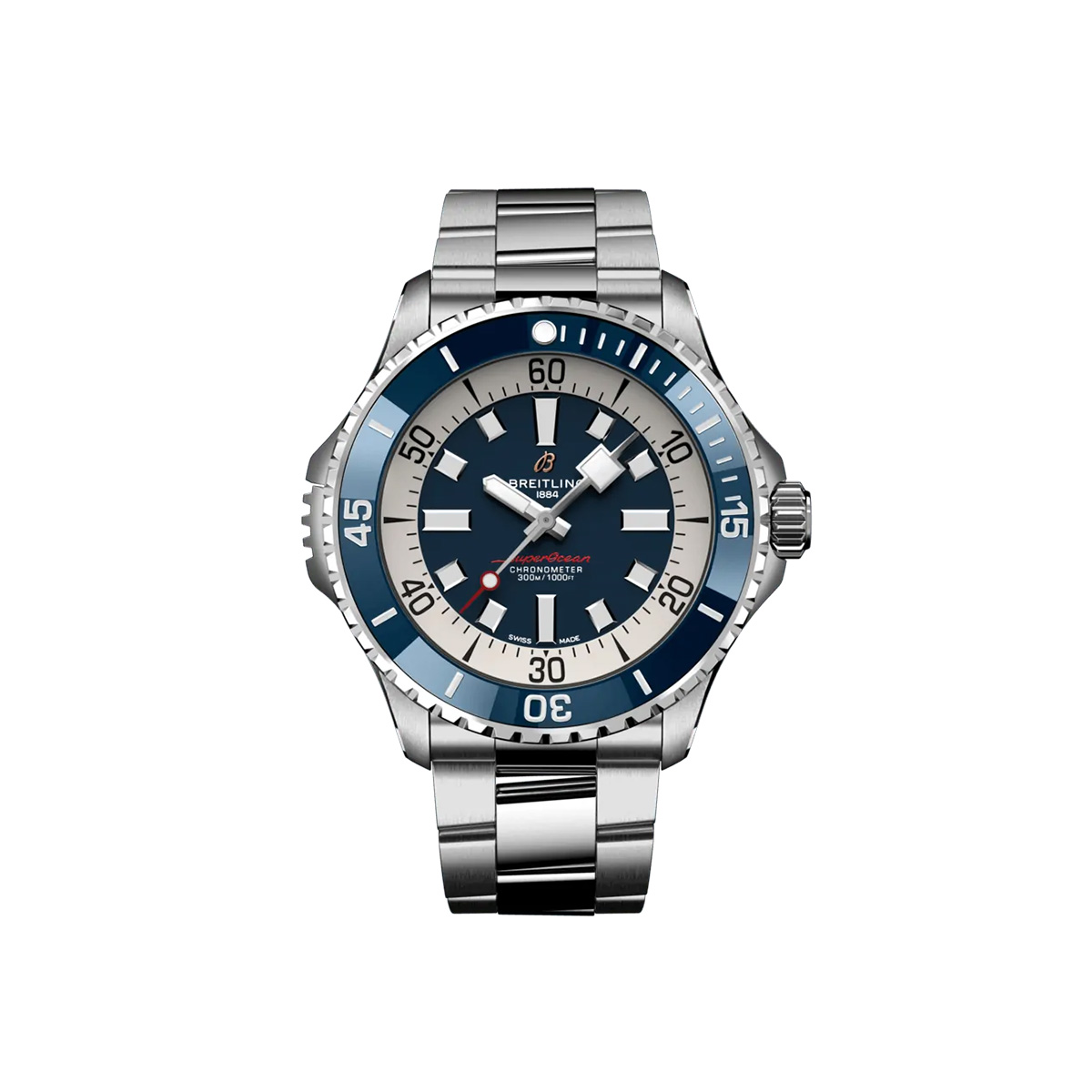 Dit Breitling horloge behoort tot de Breitling Superocean collectie. 
Referentienummer: A17378E71C1A1
Caliber: Breitling 17
