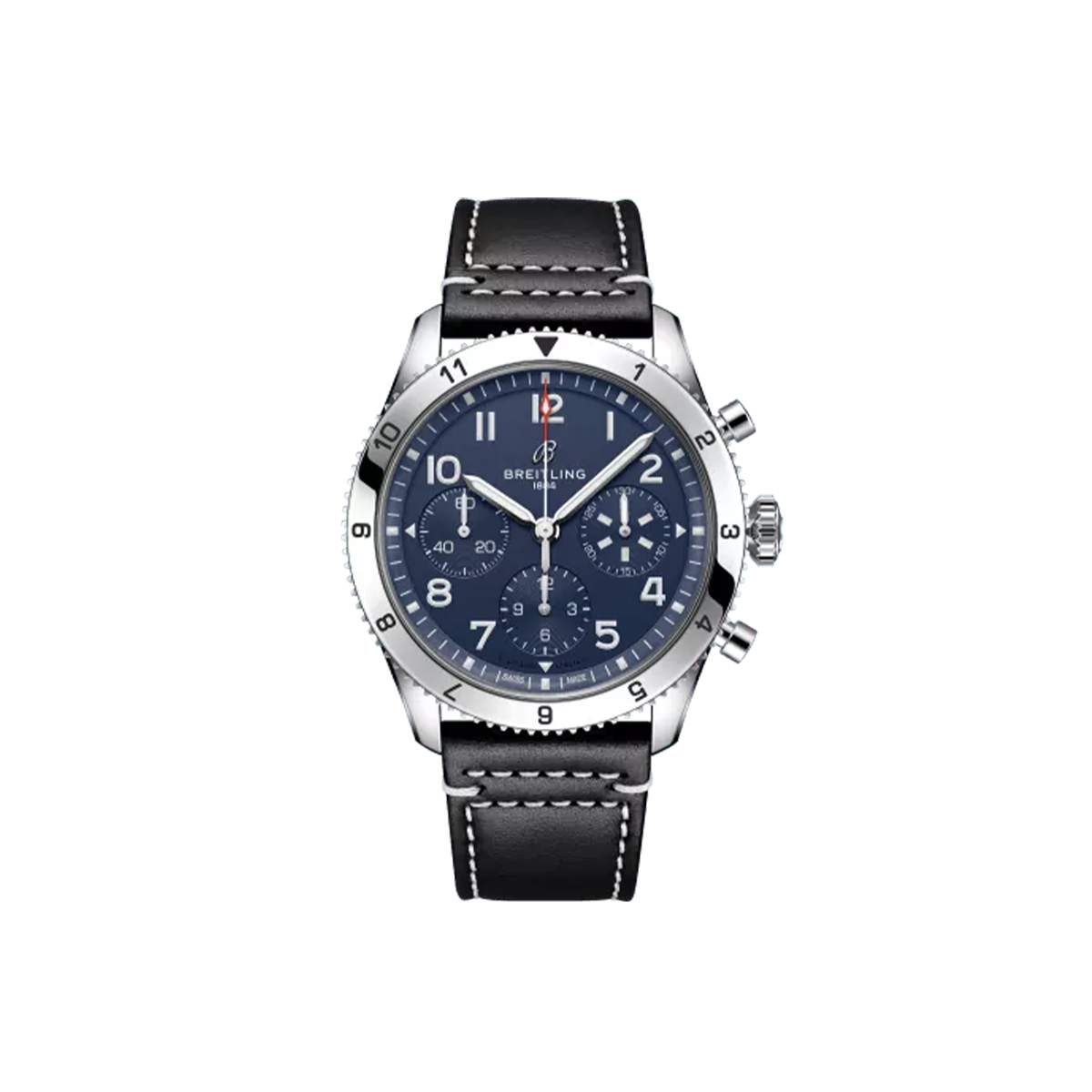 Dit Breitling horloge behoort tot de Breitling Classic AVI collectie. 
Referentienummer: A233801A1C1X1
Caliber: Breitling 23

