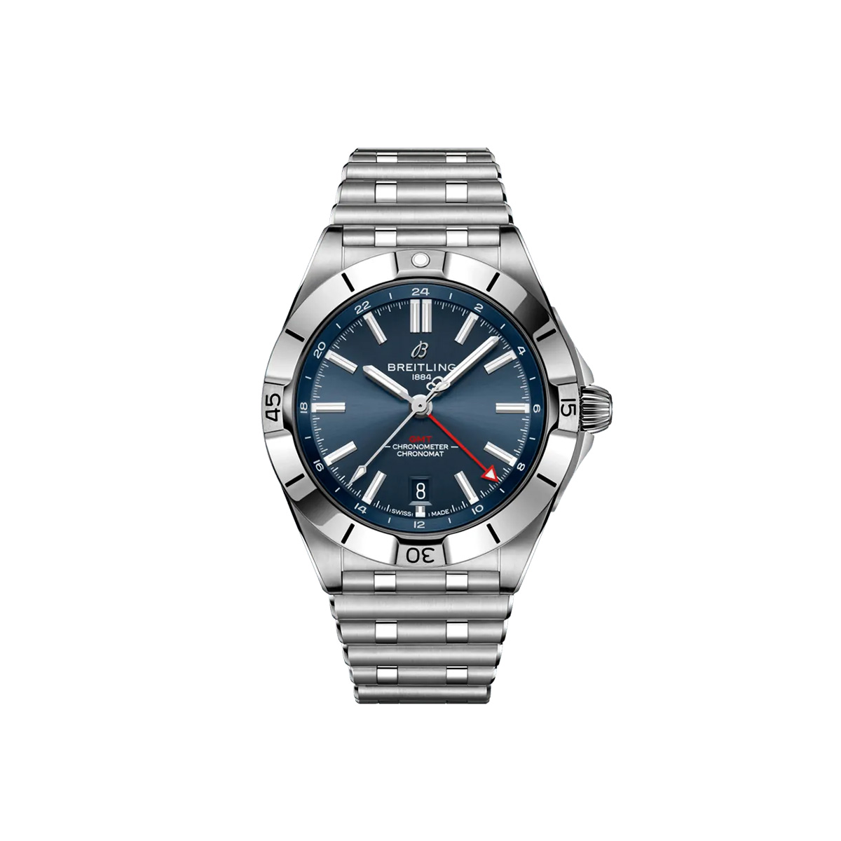 Dit Breitling horloge behoort tot de Breitling Chronomat collectie. 
Referentienummer: A32398101C1A1
Caliber: Breitling 32
