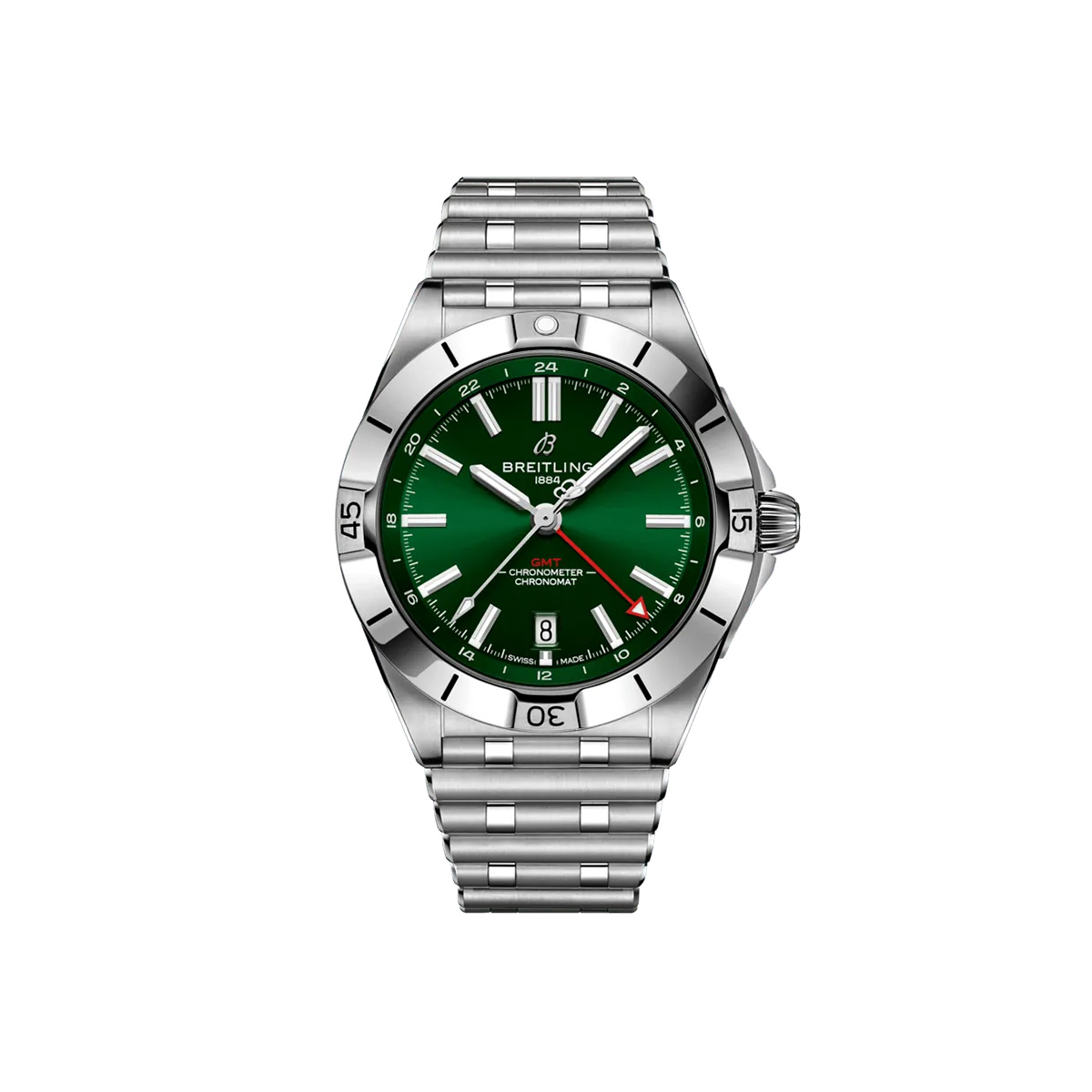 Dit Breitling horloge behoort tot de Breitling Chronomat collectie. 
Referentienummer: A32398101L1A1
Caliber: Breitling 32
