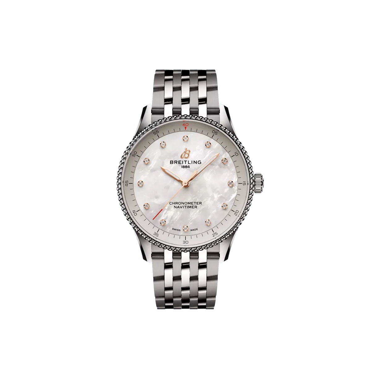 Dit Breitling horloge behoort tot de Breitling Navitimer collectie. 
Referentienummer: A77320E61A2A1
Caliber: Breitling 77