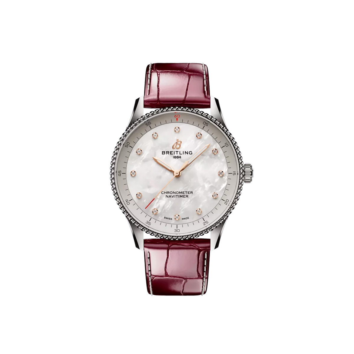 Dit Breitling horloge behoort tot de Breitling Navitimer collectie. 
Referentienummer: A77320E61A2P2
Caliber: Breitling 77
