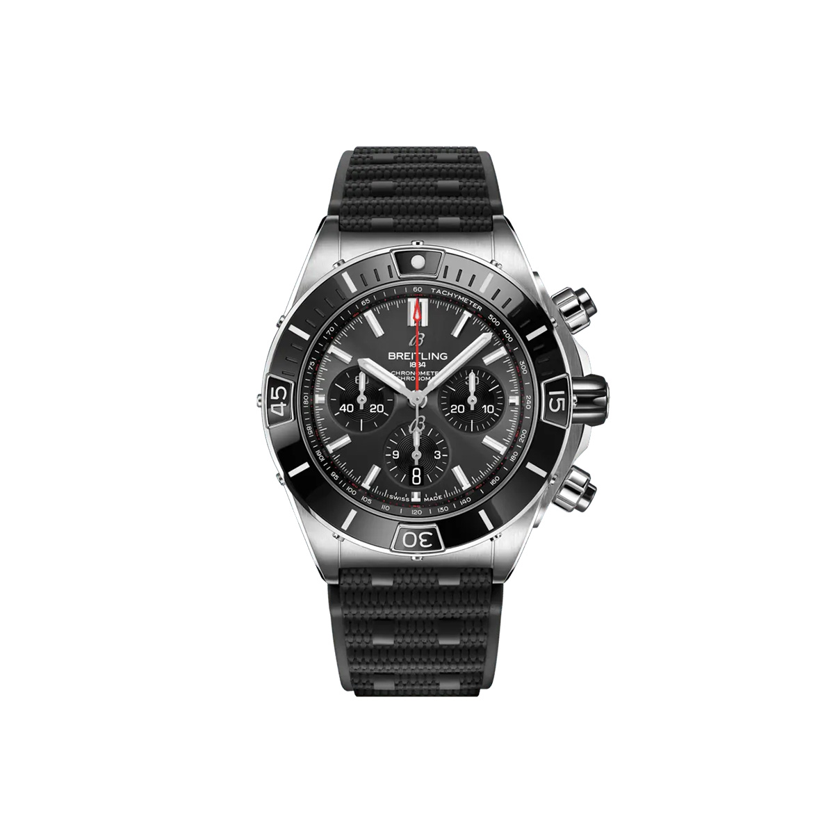 Dit Breitling horloge behoort tot de Breitling Chronomat collectie. 
Referentienummer: AB0136251B2S1
Caliber: Breitling 01 (Manufacture)

