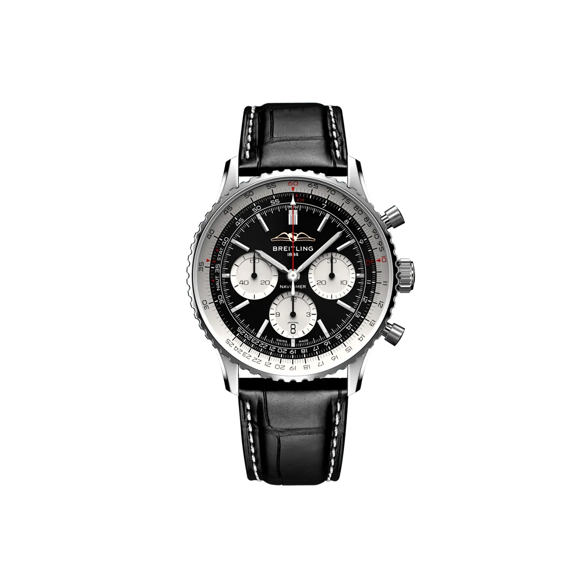 Dit Breitling horloge behoort tot de Breitling Navitimer collectie. 
Referentienummer: AB0138211B1P1
Caliber: Breitling 01 (Manufacture)
