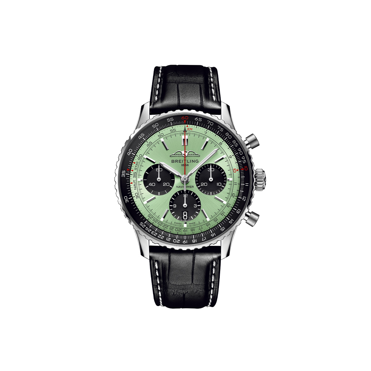 Dit Breitling horloge behoort tot de Breitling Navitimer collectie. 
Referentienummer: AB0138241L1P1
Caliber: Breitling 01 (Manufacture)
