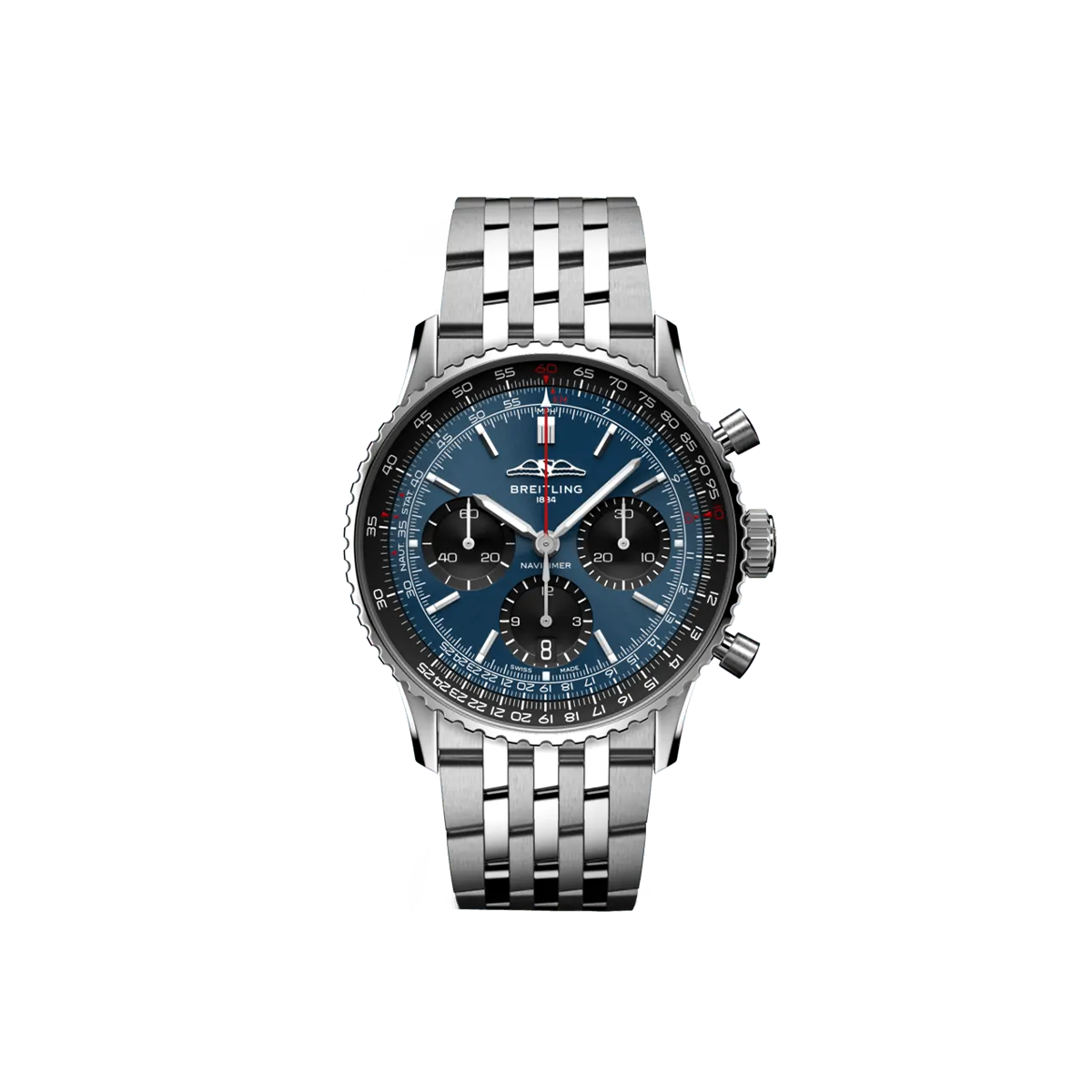 Dit Breitling horloge behoort tot de Breitling Navitimer collectie. 
Referentienummer: AB0139241C1A1
Caliber: Breitling 01 (Manufacture)