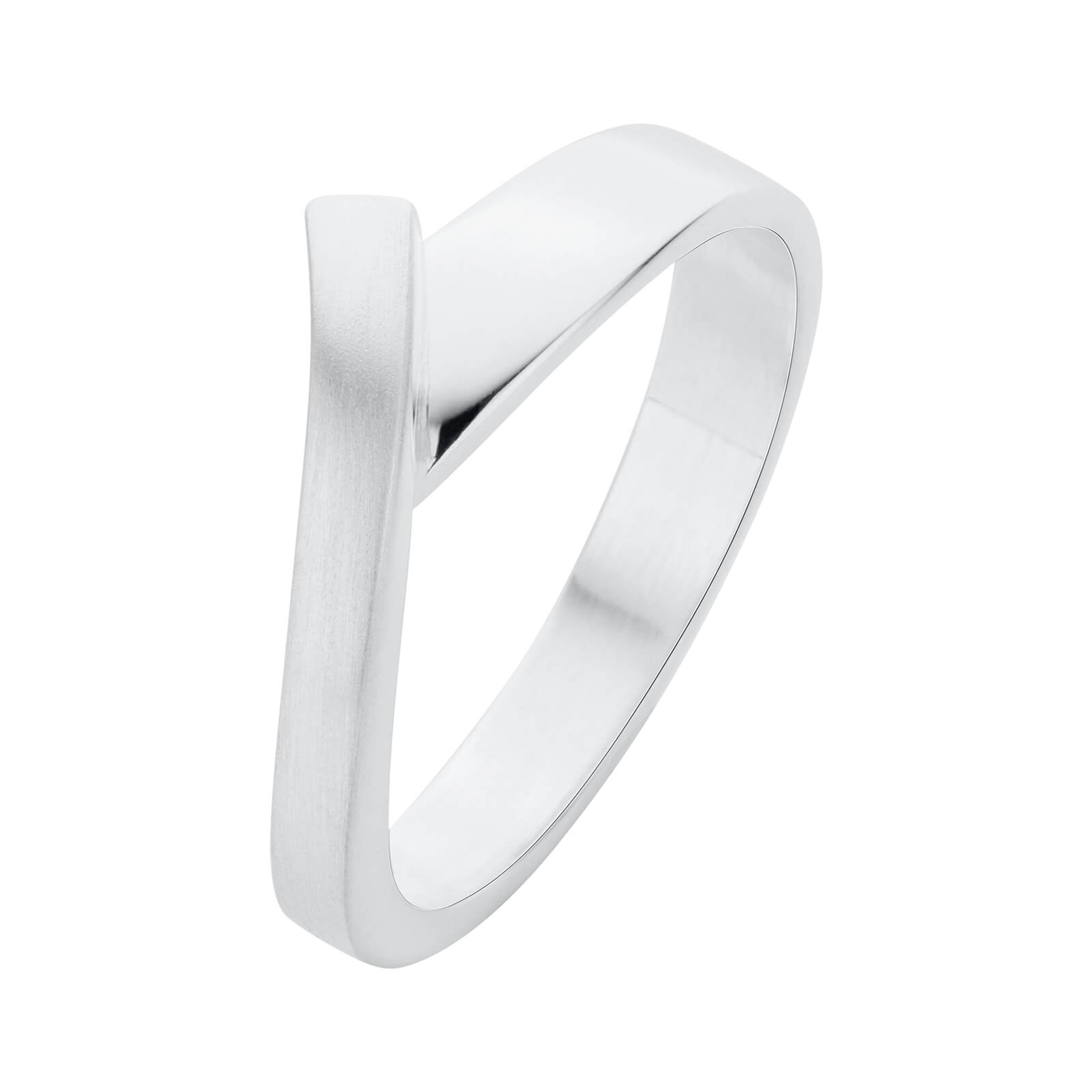 Nol Sieraden, zilveren smeed ring mt17.5 Boven gesatineerd nr. 2