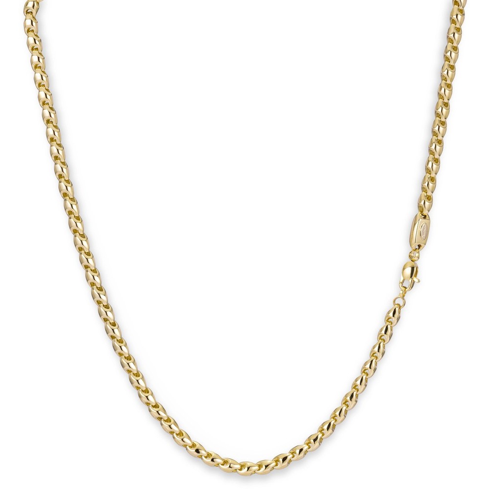  Dit 14 karaat gouden collier bestaat uit fantasie schakels en valt soepel om uw hals. Collier 838C GEEL vormt een set met armband 838-A GEEL zodat u ze, aan elkaar geclipt, ook als chanel kunt dragen.