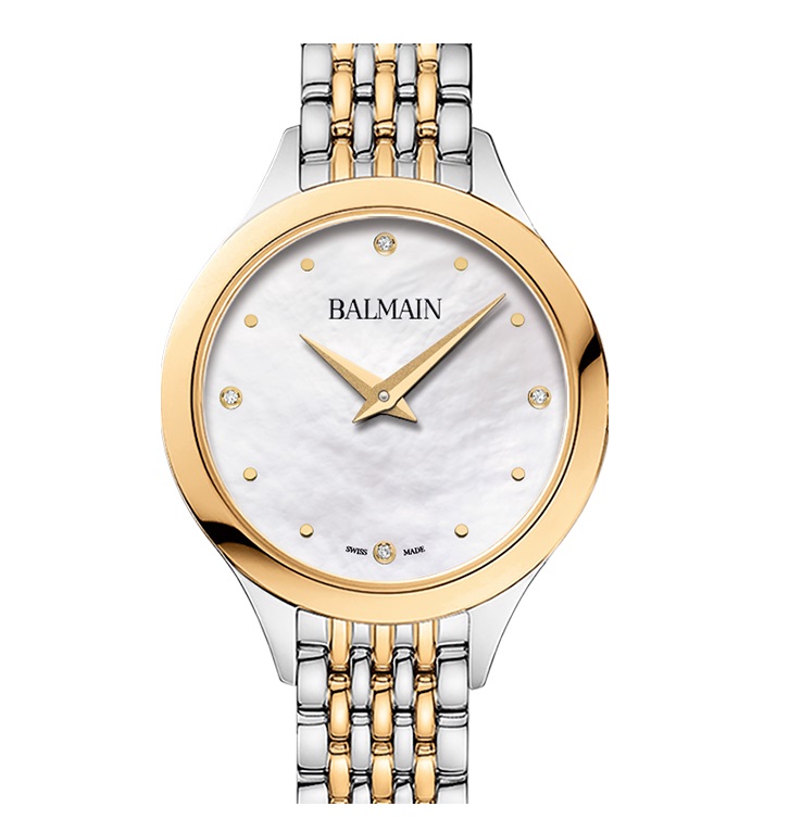 Horloge met parelmoer wijzerplaat en 0.015 crt diamant in totaal