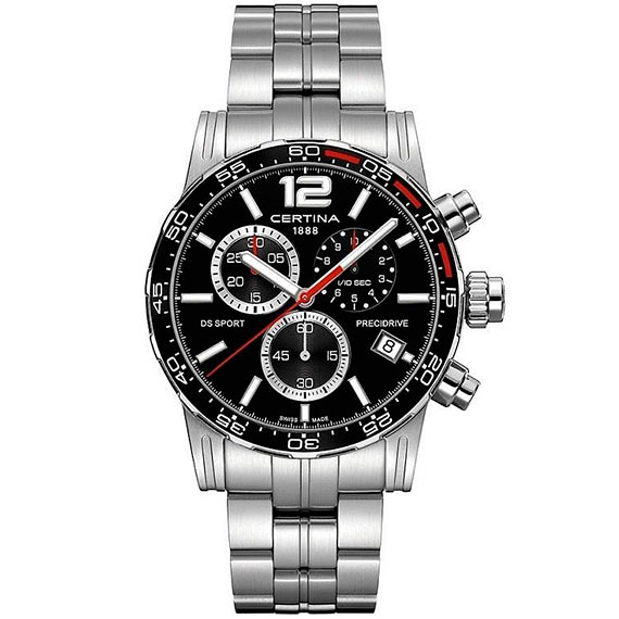 DS Sport Precidrive chrono staal heren brac. met saffierglas 100m WR