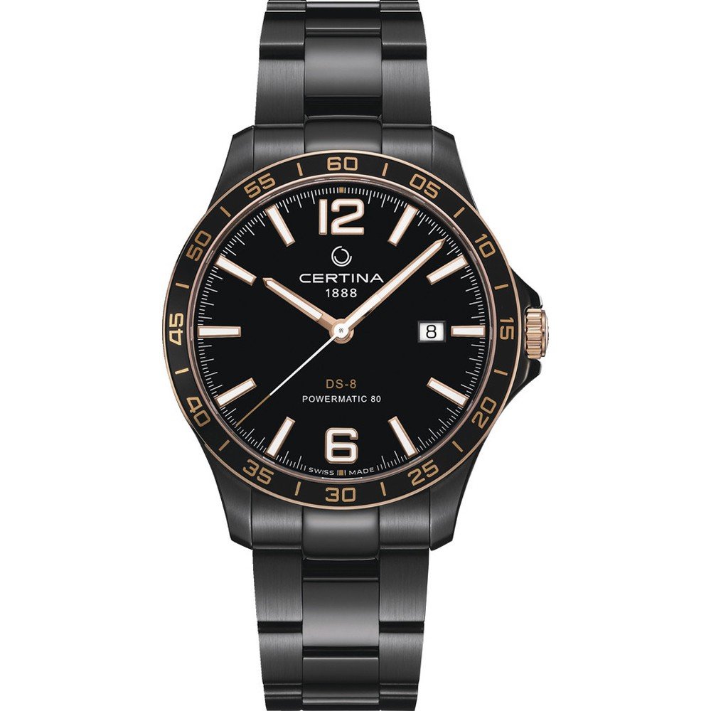 DS-8 Powermatic 80 PVD noir 100m WR Saffierglas.