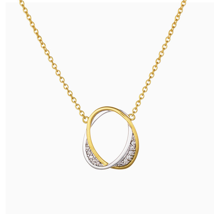 Eclat gouden collier met diamanten hanger