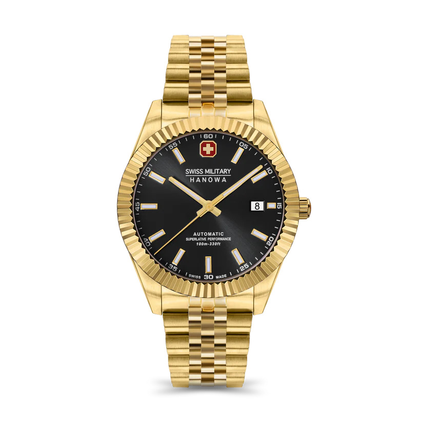 Dit prachtige Swiss Military Hanowa herenhorloge heeft een automatisch uurwerk en is voorzien van een stoere polsband. Het horloge is waterbestendig tot 100 meter en heeft een handige datumaanduiding. Draag dit horloge bij elke gelegenheid voor een stijlvolle uitstraling. Combineer het met zowel casual als formele outfits voor een trendy look. De perfecte keuze voor de moderne man.
