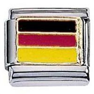 Zoppini vlag Duitsland.

Metaal     : staal / 18 karaat goud
Kleur       : rood , geel , zwart
model     : vlag Duitsland emaille
Maten     : 9 mm
Materiaal : staal  ,goud ,emaille