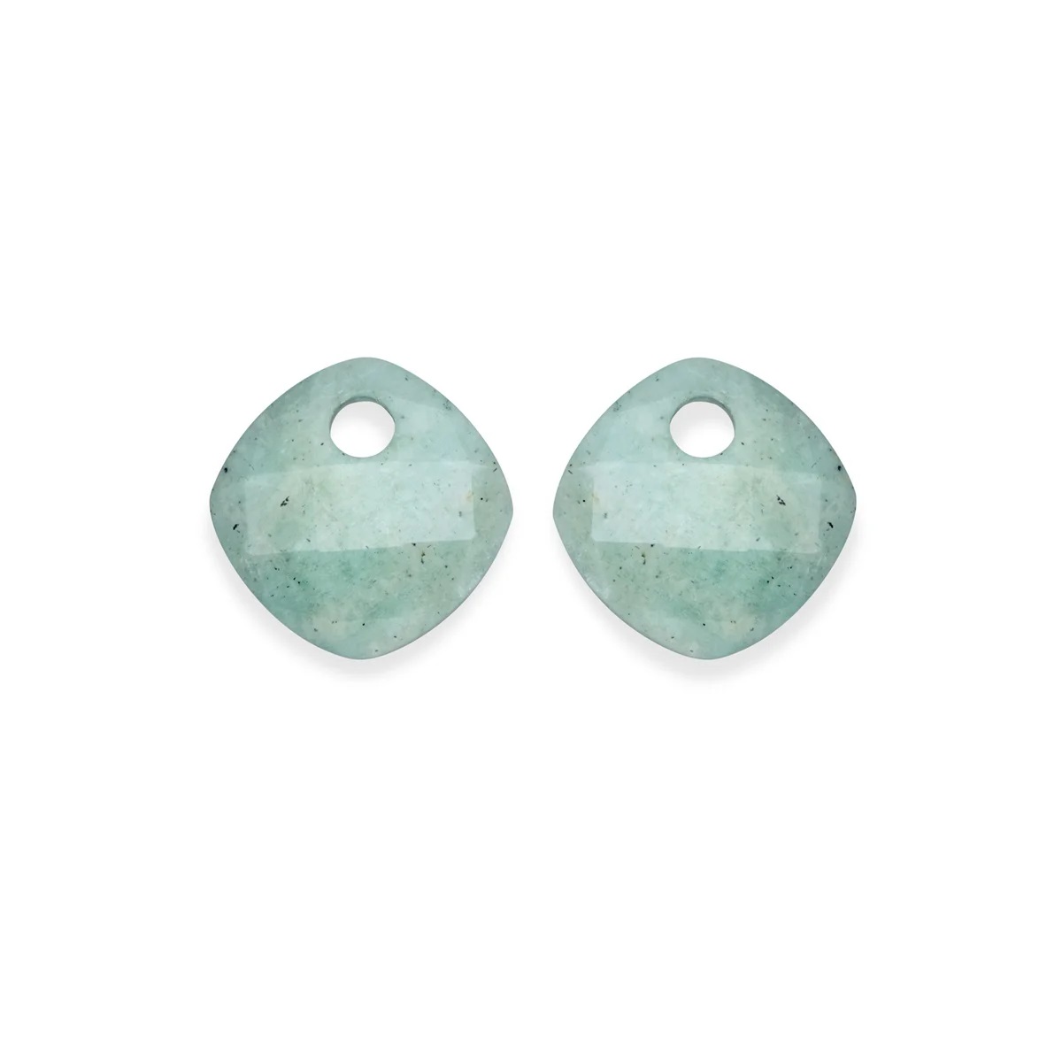 Sparkling earstones cushion cut rich green amazonite