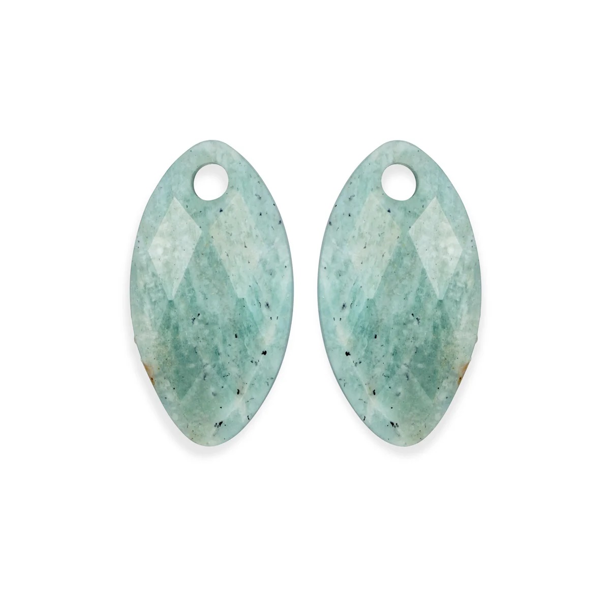 Sparkling Jewels - Earstones, Leaf - Rich Green Amazonite