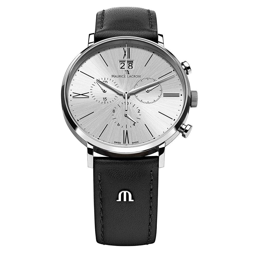 Maurice Lacroix - Eliros Quartz Ronda 5040 B staal heren met kalfslederband. saffierglas.50m.WR AT67470 Com.code 9102.1100