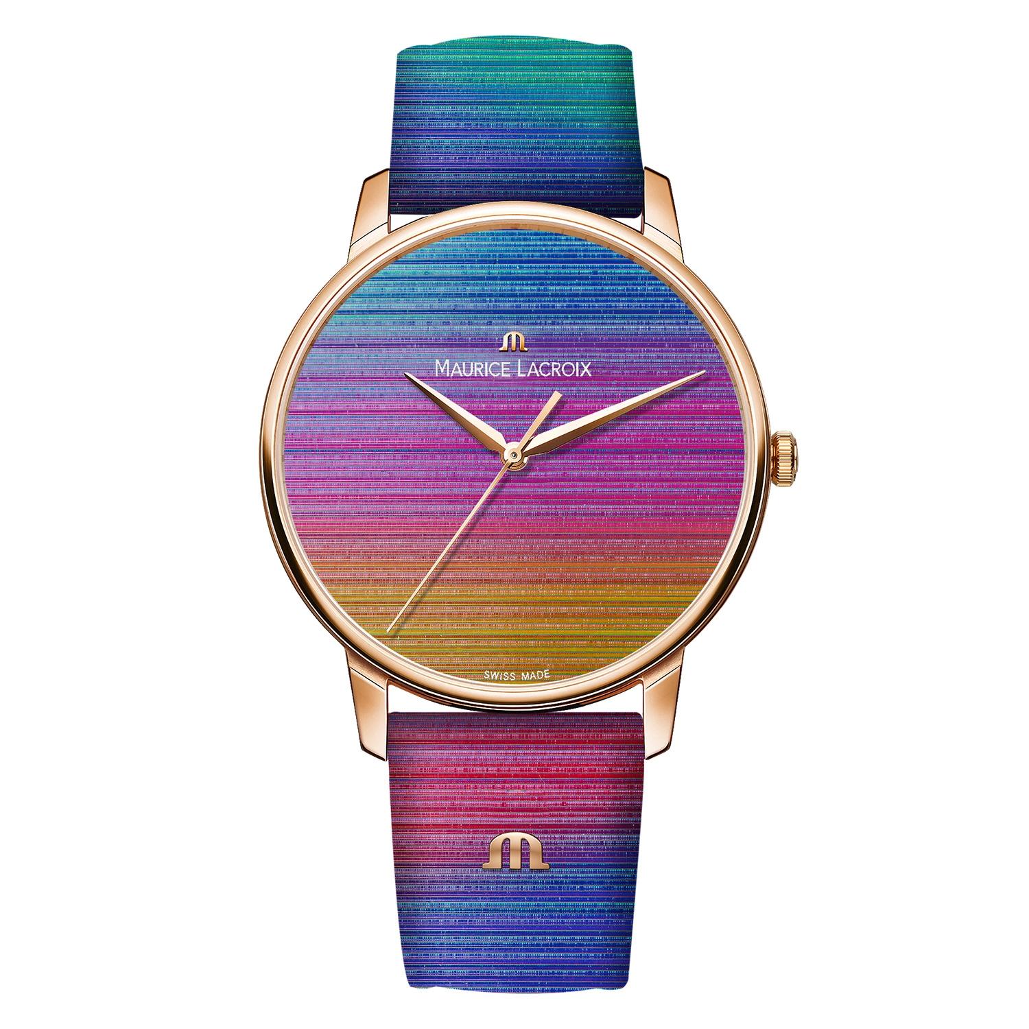 Maurice Lacroix - Eliros Rainbow Special Edition Quartz Rosé PVD 50m WR Saffierglas