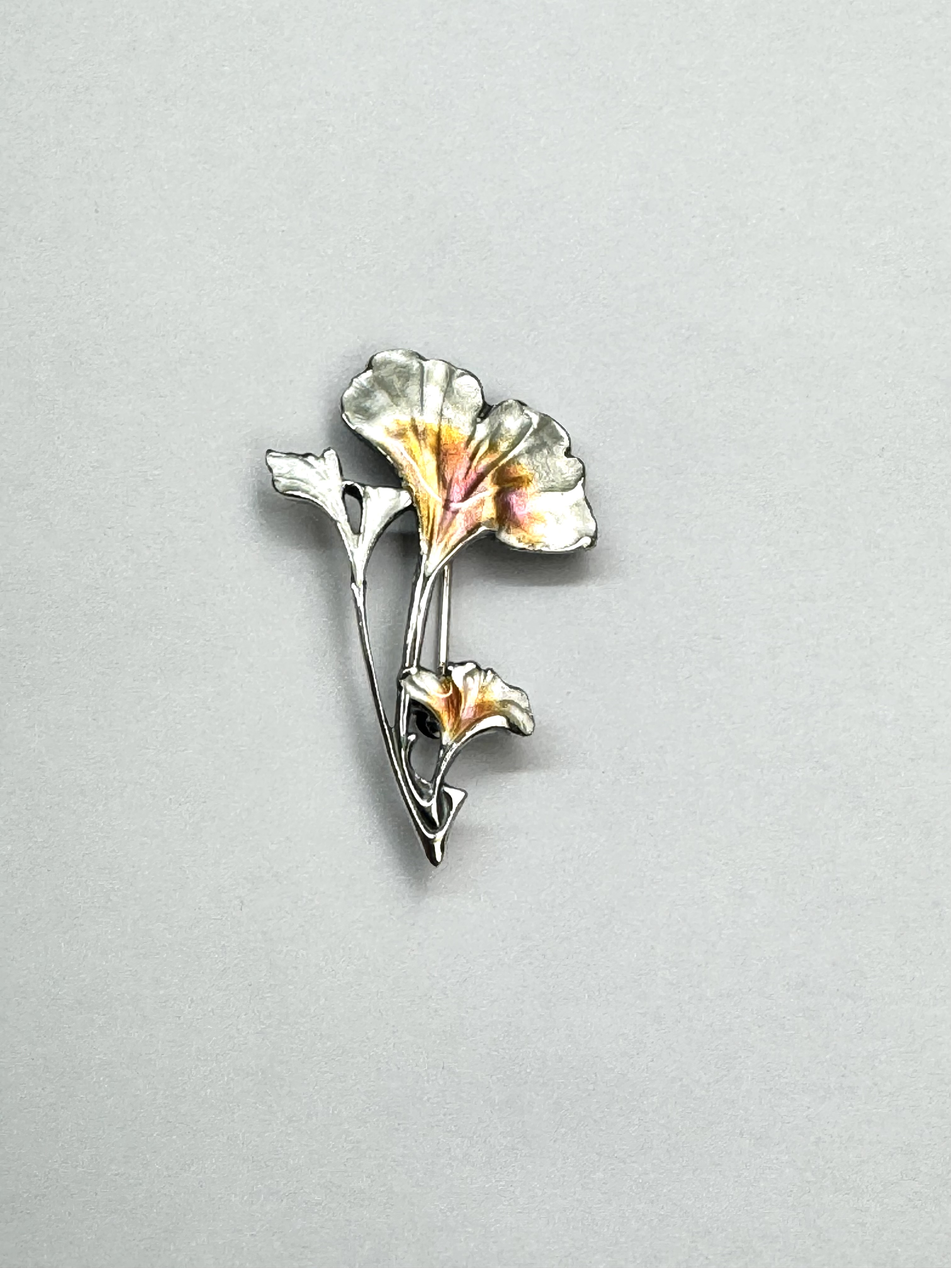 Hanger Broche Gingko Zilver