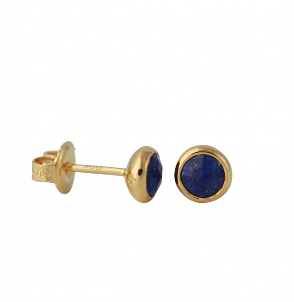 Campur vergulde oorstekers met Lapis Lazuli 5mm.