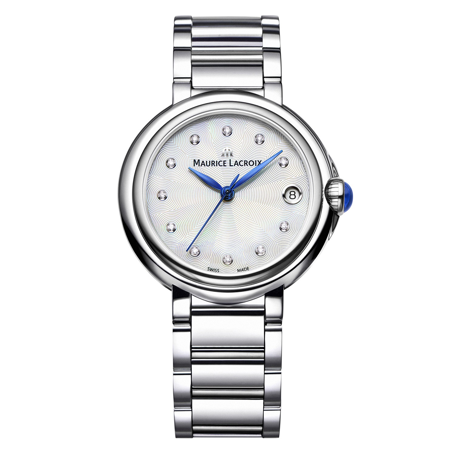 Maurice Lacroix - Fiaba staal dames brac. 11 x diamant 0.059 krt met saffierglas AV35183
