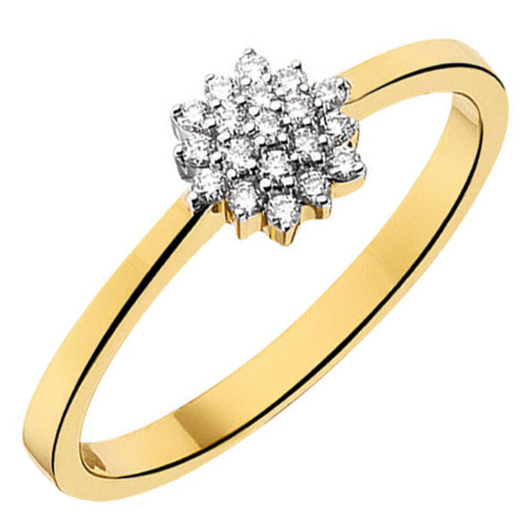 Deze prachtige ring van Louis Bros is vervaardigd uit 14 karaat bicolor (2,34 gr) en is gezet met 19 briljant geslepen diamanten met een totaalgewicht van 0.15 crt.

Verkrijgbaar vanaf 0.10crt .
Leverbare goudkleuren: 14/18kts geelgoud, 14/18kts witgoud, 14/18kts roségoud en alle bicolor combinaties.