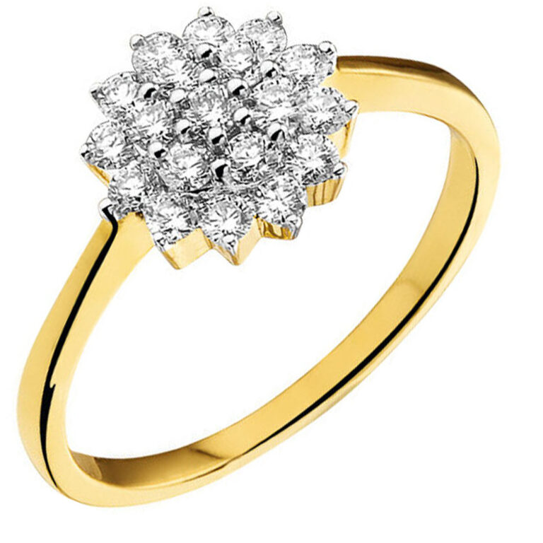 Deze prachtige ring van Louis Bros is vervaardigd uit 14 karaat bicolor (3 gr) en is gezet met 19 briljant geslepen diamanten met een totaalgewicht van 0.50 crt.

Verkrijgbaar vanaf 0.10crt .
Leverbare goudkleuren: 14/18kts geelgoud, 14/18kts witgoud, 14/18kts roségoud en alle bicolor combinaties.