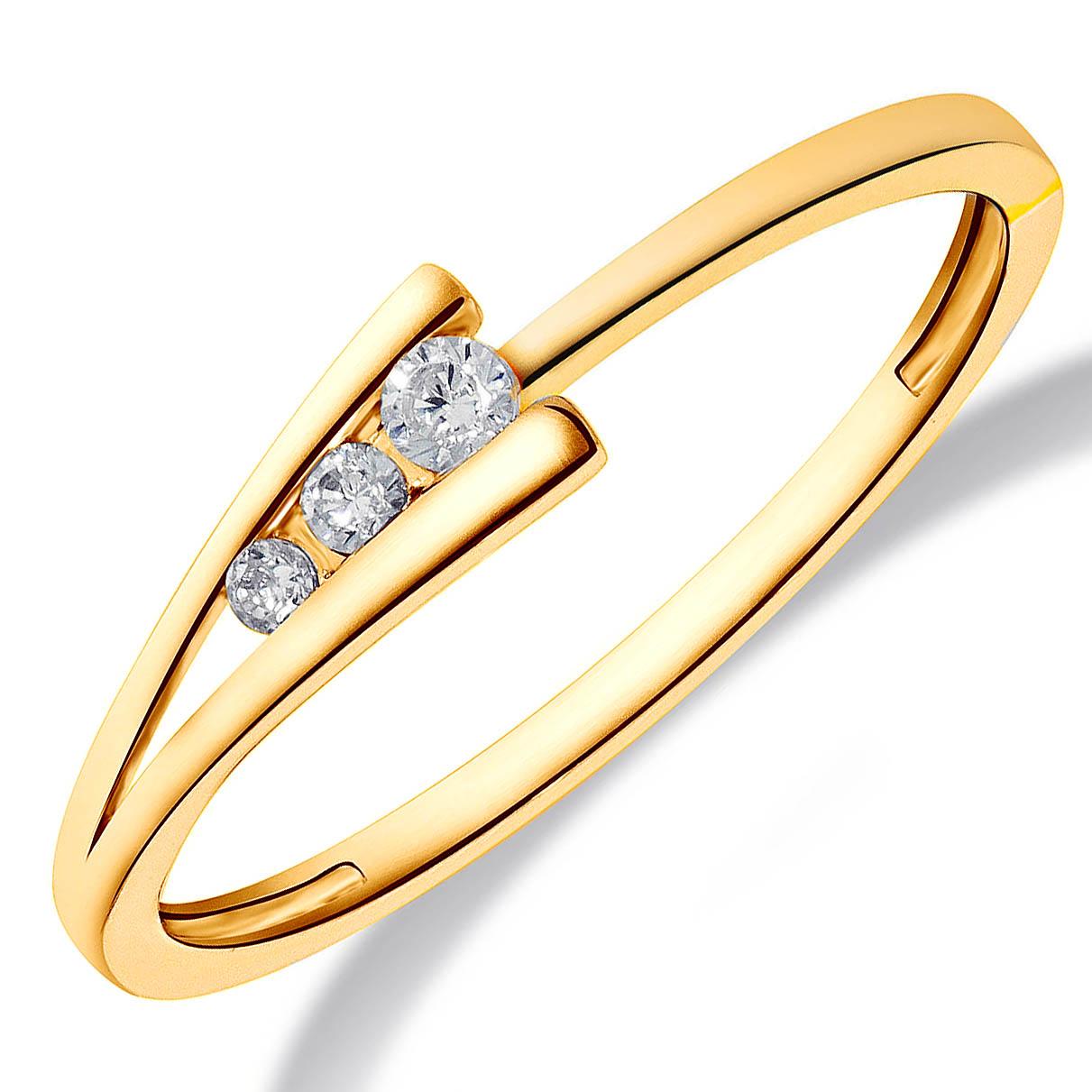 14 kr gouden slag ring.
Bezet met briljant geslepen diamanten.
0.08 CT 
H-SI 
(Al onze diamanten sieraden worden gecertificeerd geleverd)