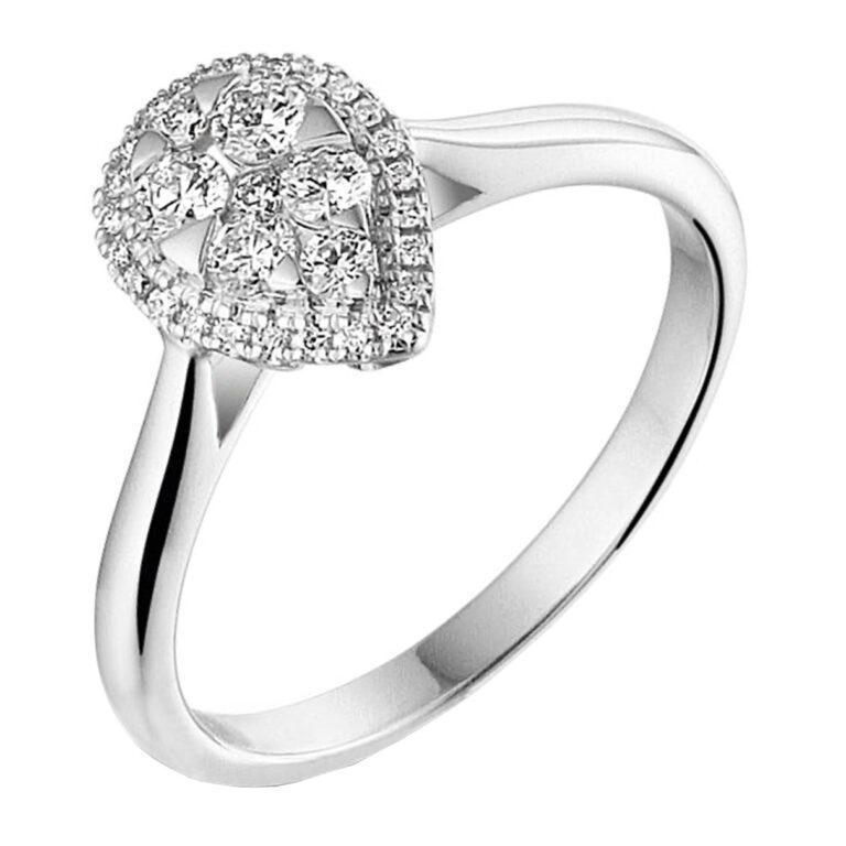 Deze ring van Louis Bros is vervaardigd uit 14 karaat witgoud (2.49 gr) en is gezet met 31 briljant geslepen diamanten met een totaalgewicht van 0.29 crt.

Verkrijgbaar vanaf 0.10crt .
Leverbare goudkleuren: 14/18kts geelgoud, 14/18kts witgoud, 14/18kts roségoud en alle bicolor combinaties.