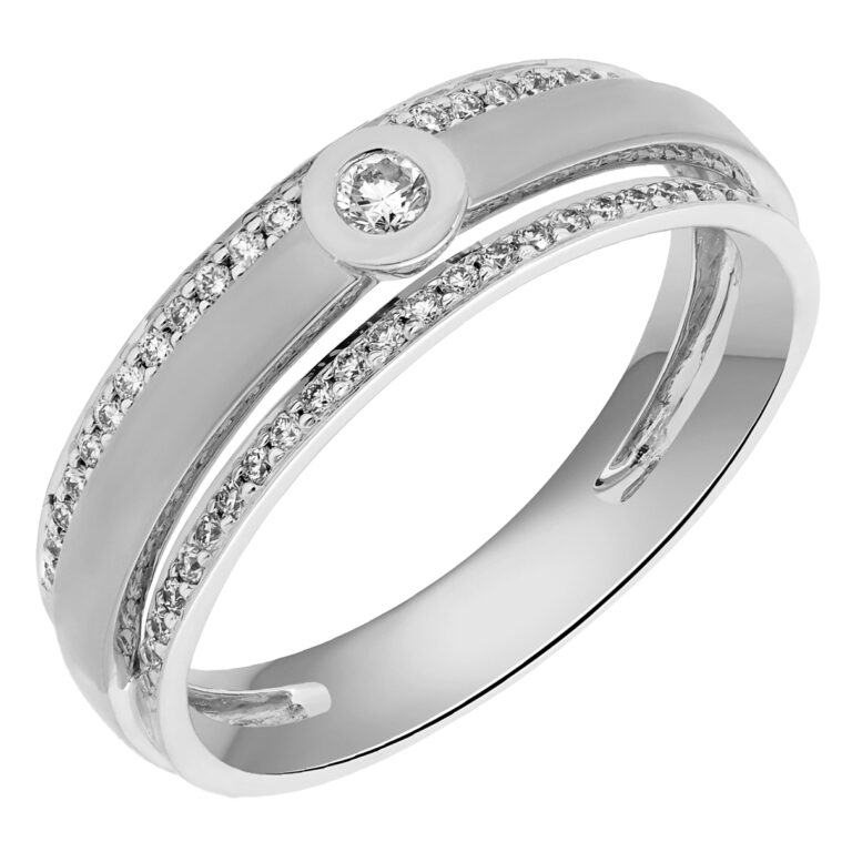 Deze prachtige ring van Louis Bros is vervaardigd uit 14 karaat witgoud (3.56 gr) en is gezet met 53 briljant geslepen diamanten met een totaalgewicht van 0.30 crt.

Verkrijgbaar vanaf 0.10crt .
Leverbare goudkleuren: 14/18kts geelgoud, 14/18kts witgoud, 14/18kts roségoud en alle bicolor combinaties.