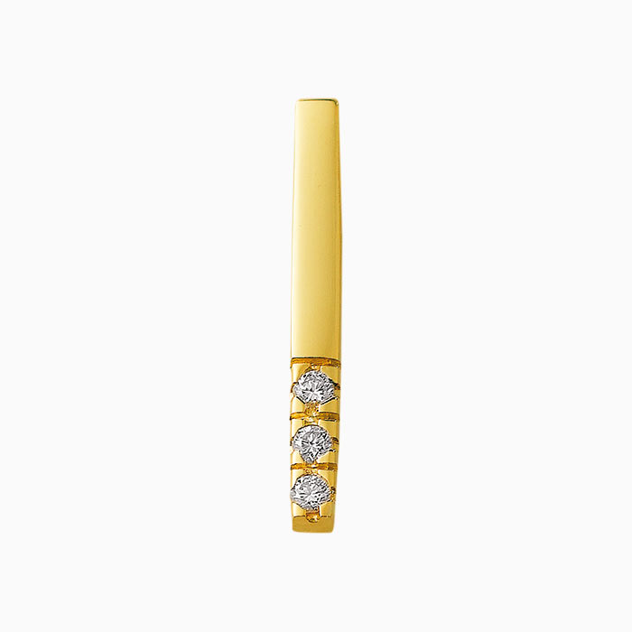 Eclat gouden staafhanger met 3x0.03ct. diamant (TW-Si)