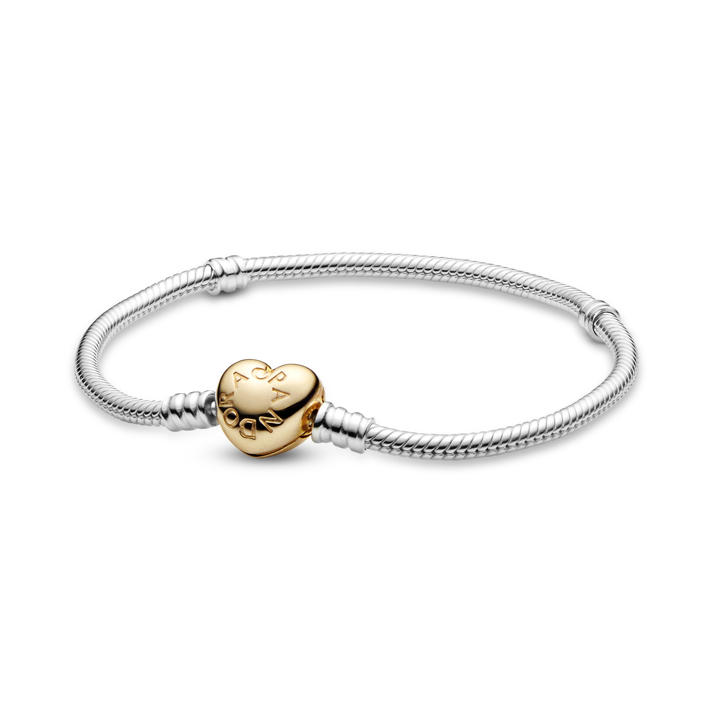 Pandora Moments Snake Chain-armband met hartsluiting