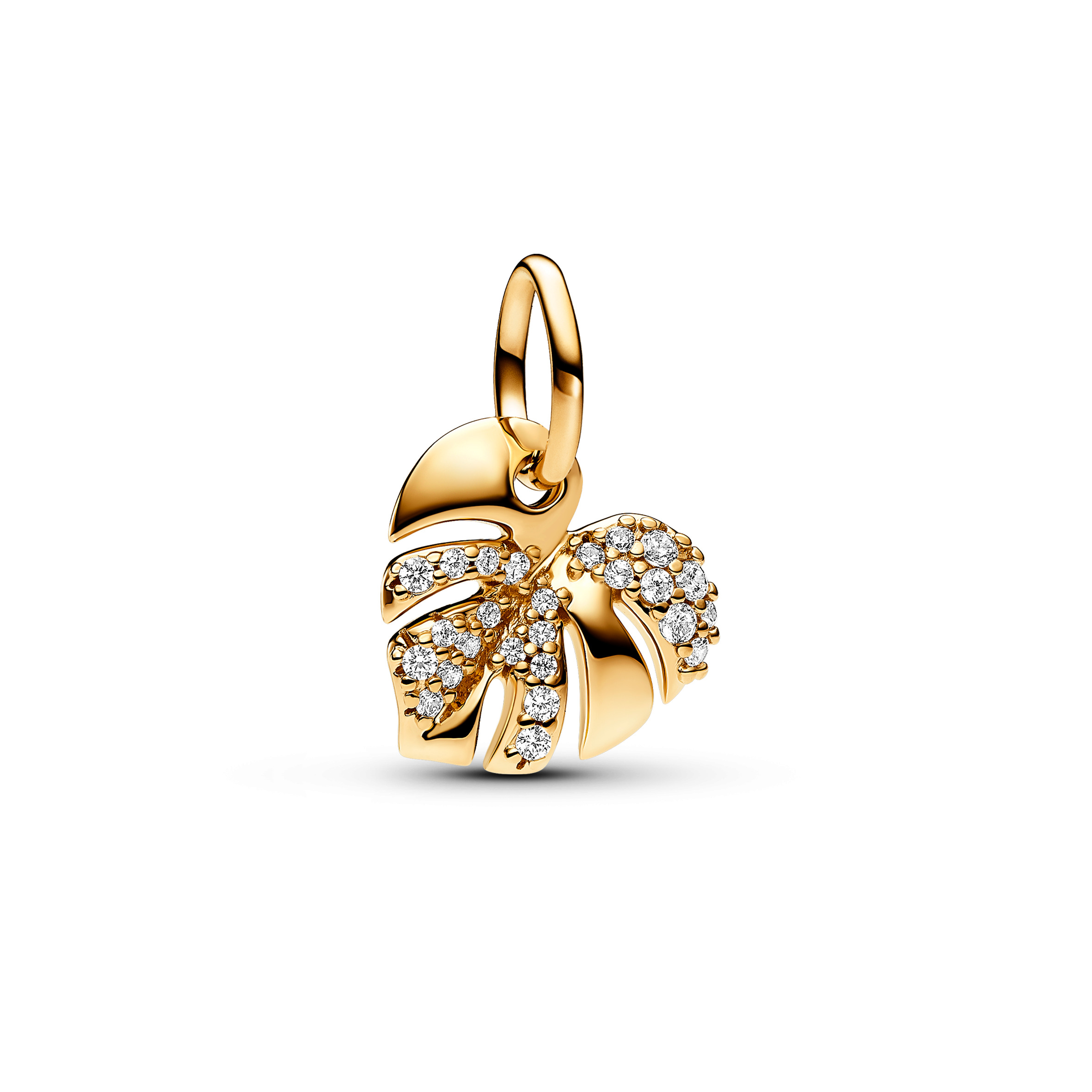 Pandora - Shine Monstera, gold-plated dangle bezet met zirconia's - 763349C01