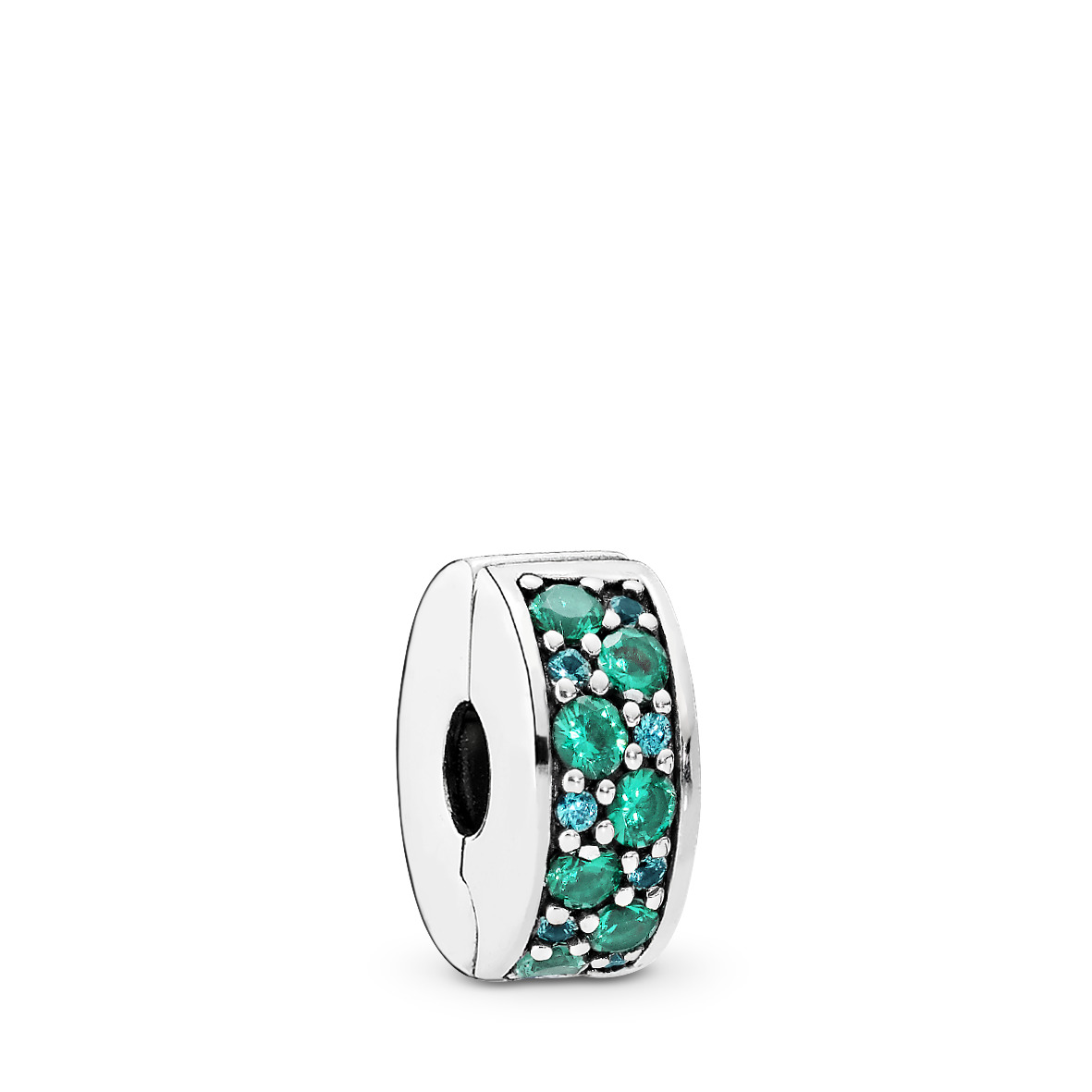 Pandora - Teal pavé clip small - 791817MCZ