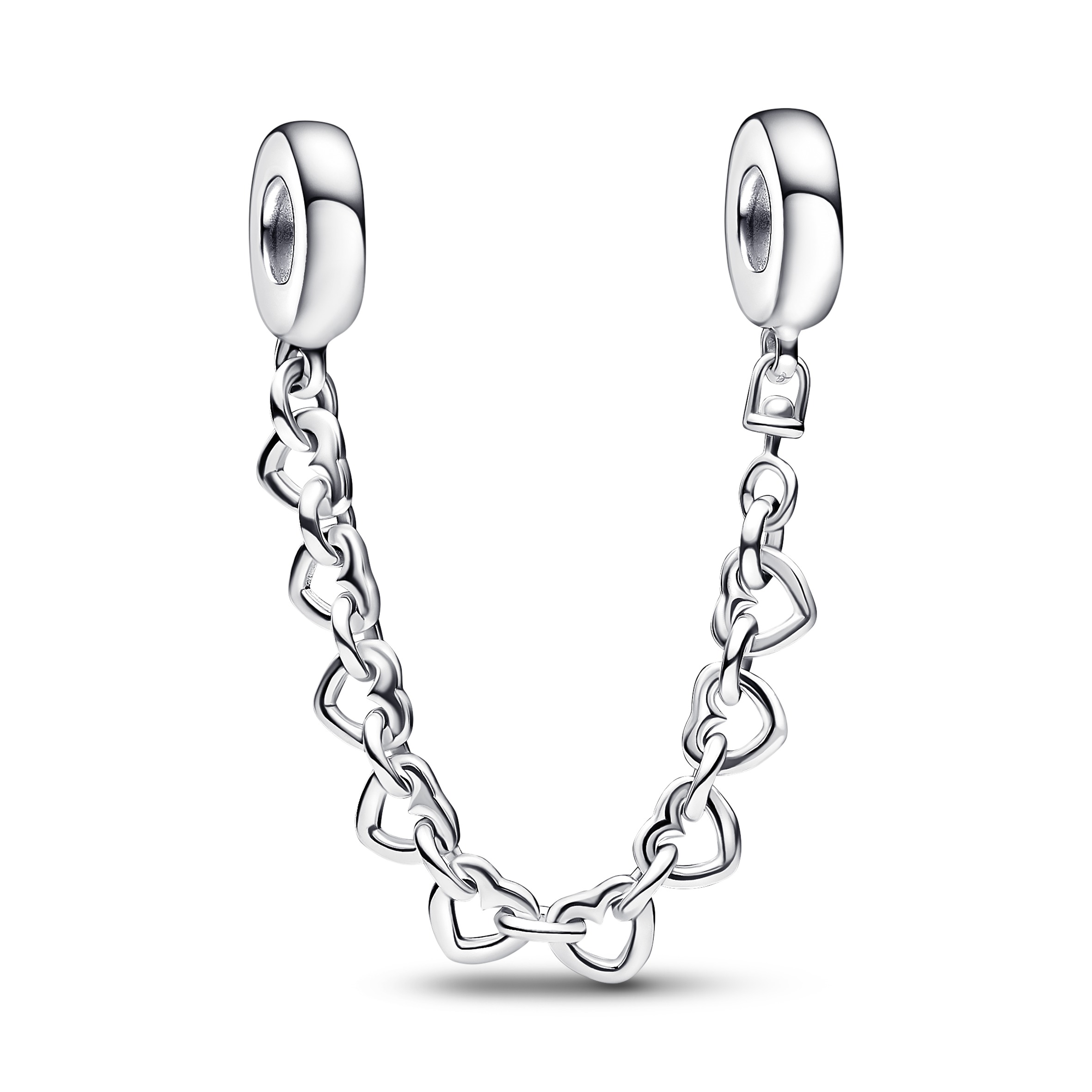Pandora Sterling silver linked hearts safety chain - 792274C00-05