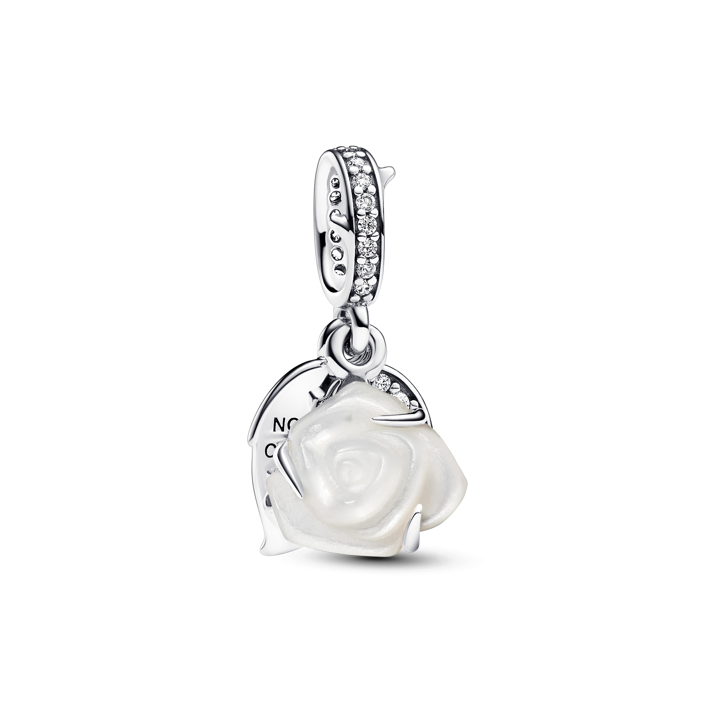 Pandora - White Rose Double Dangle Zilver - 793200C01
