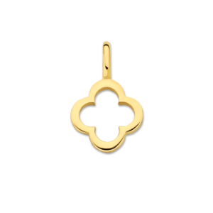 Minioro gouden hanger/bedel klaver open klein