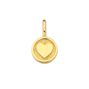 Minioro gouden hanger munt met hart dicht