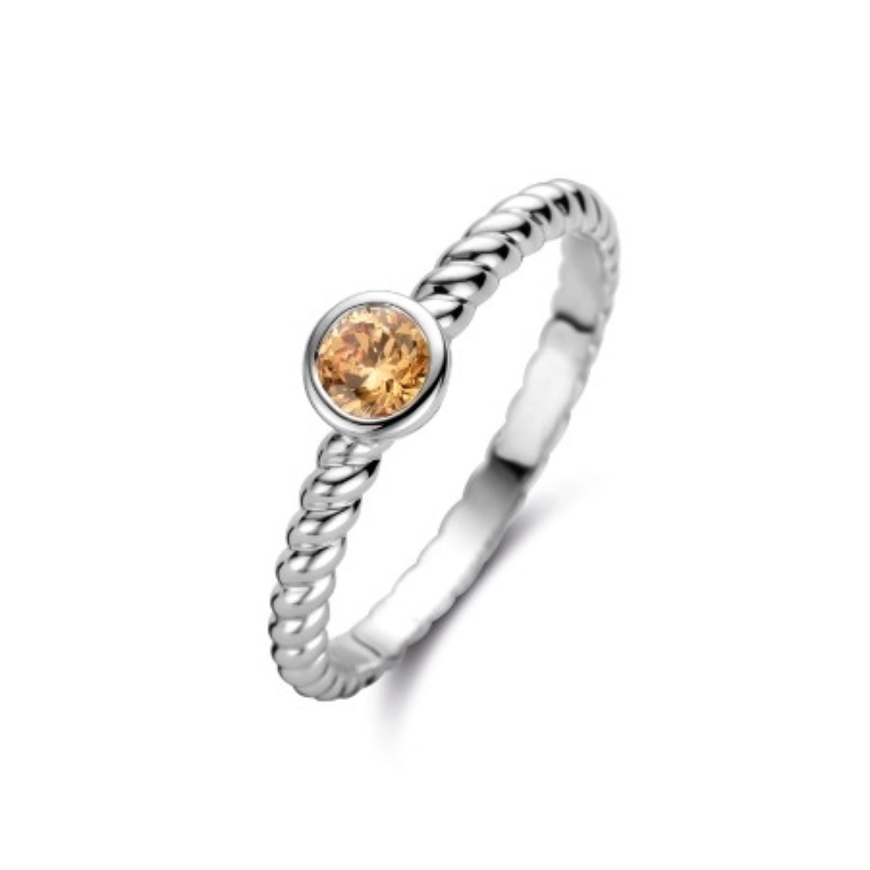 Zilver Rosa di Luca aanschuif ring champagne maat 60
