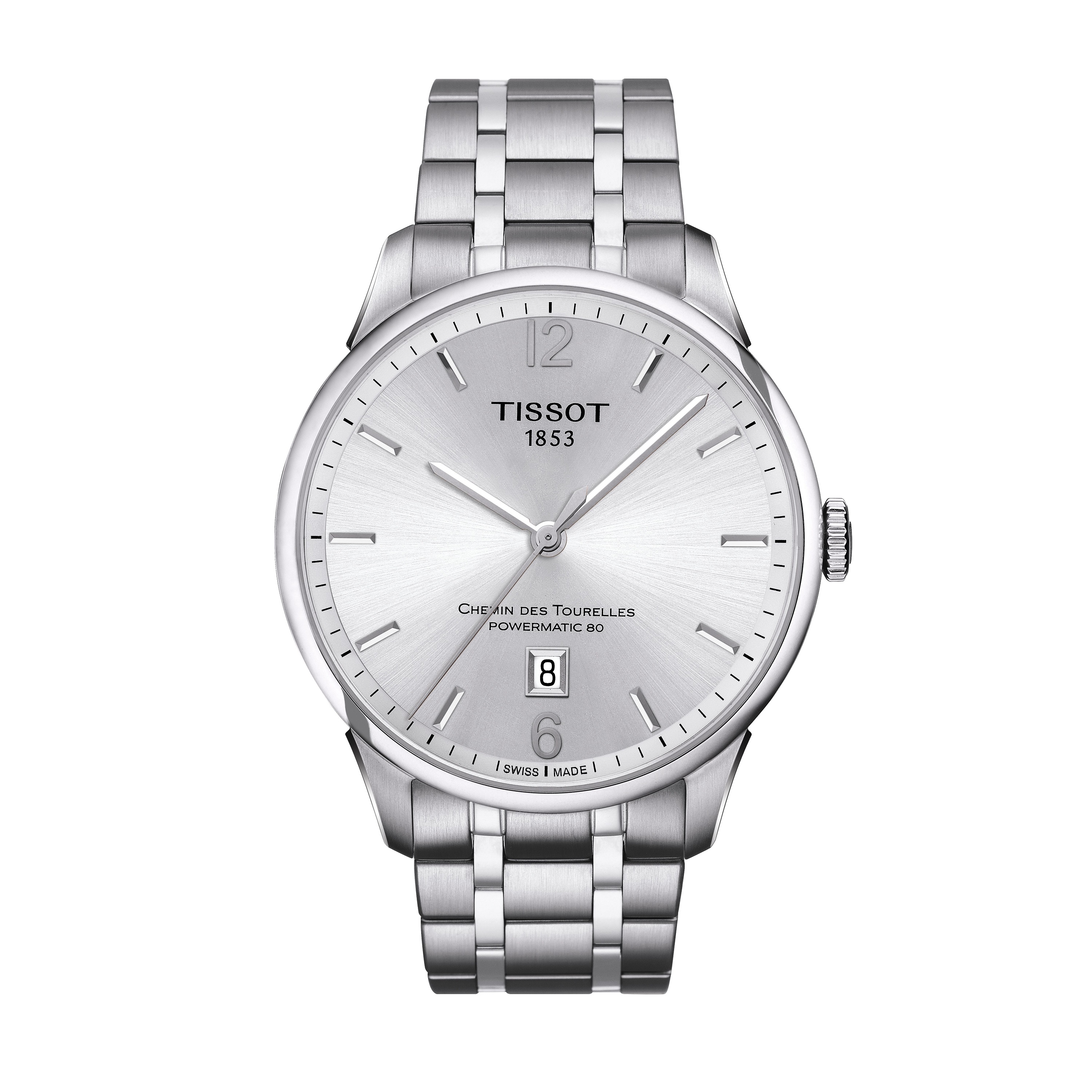 Tissot - Chemin des Tourelles staal heren brac. automaat met saffierglas 50m WR