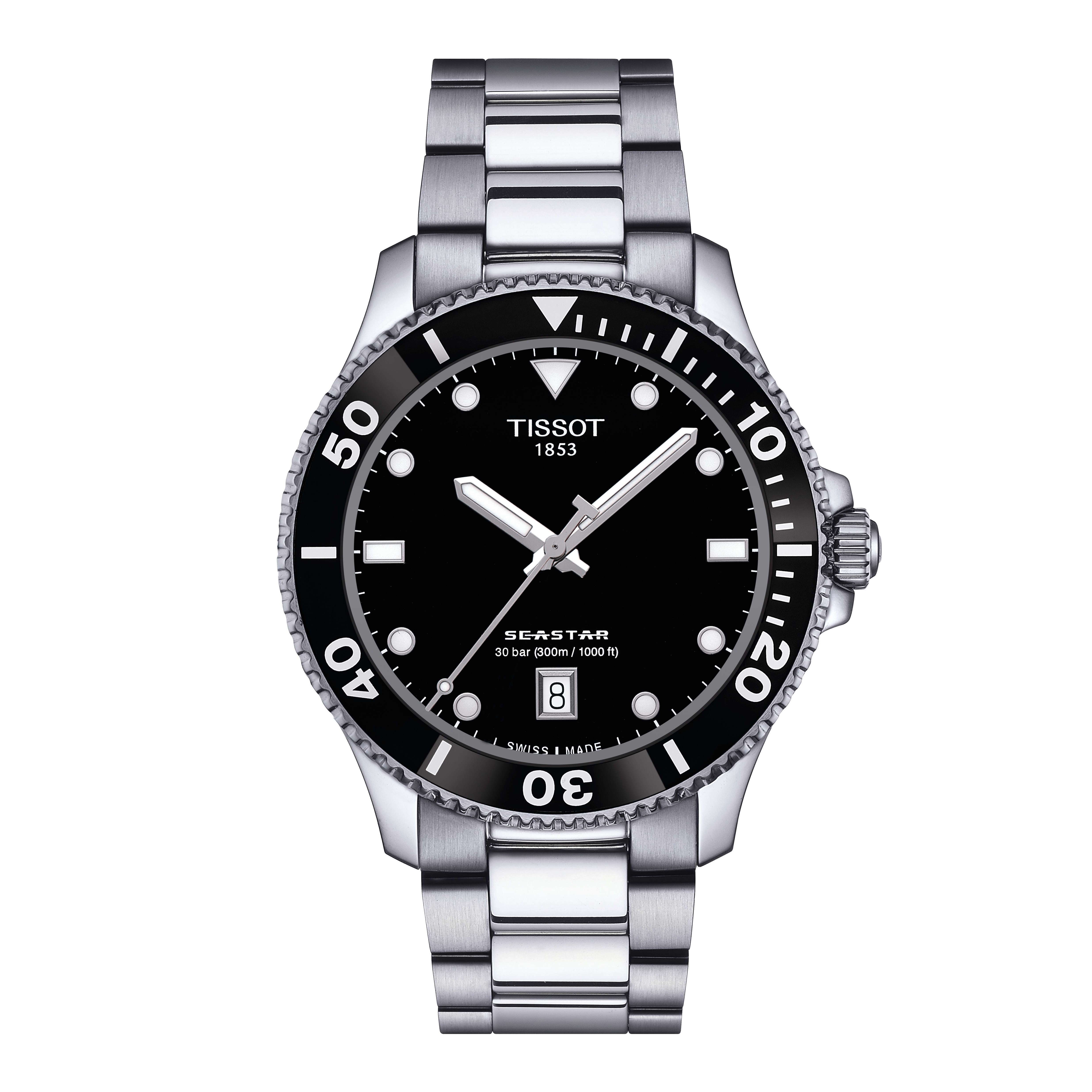 Tissot - Seastar 300m WR Saffierglas Quartz Zwart