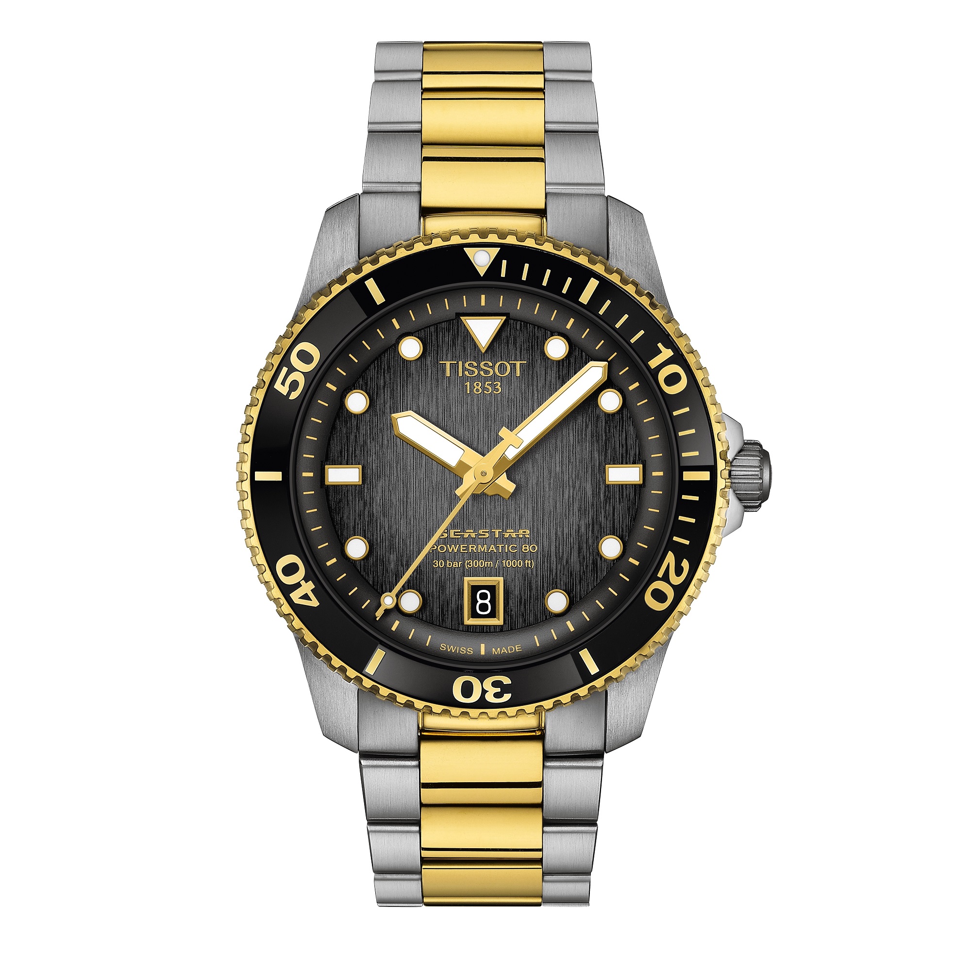 Tissot - Seastar 1000, Automaat Powermatic 80, Bicolor, 300m WR Saffierglas, 40mm